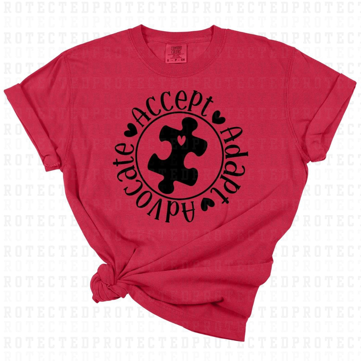 ACCEPT ADAPT ADVOCATE *BLACK TEXT - SINGLE COLOR* - DTF TRANSFER