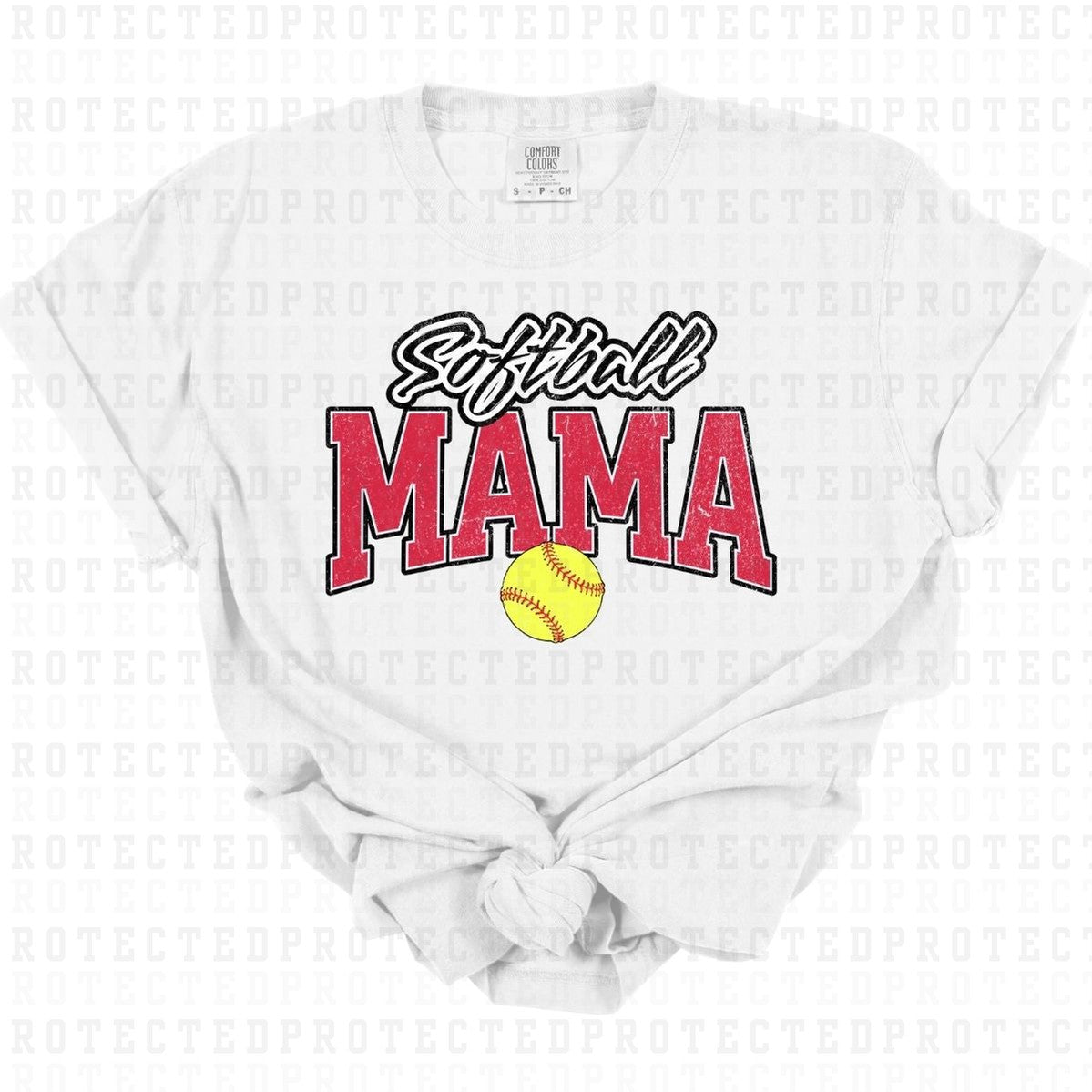 SOFTBALL MAMA *RED* - DTF TRANSFER