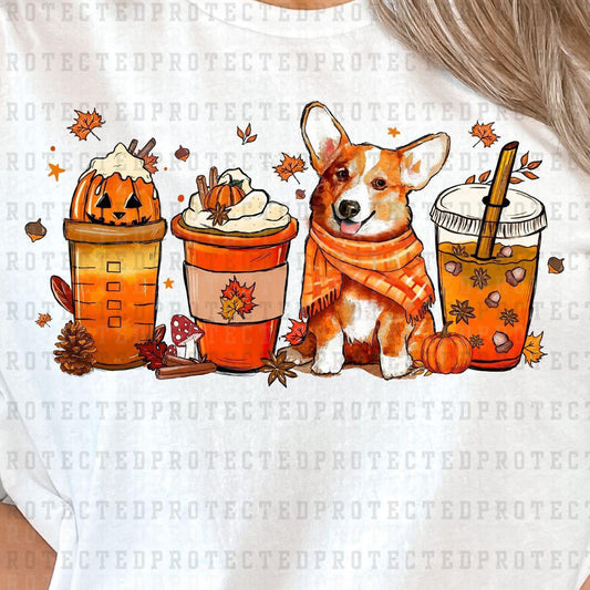 FALL COFFEE DOGGIE *CORGI* -  DTF TRANSFER