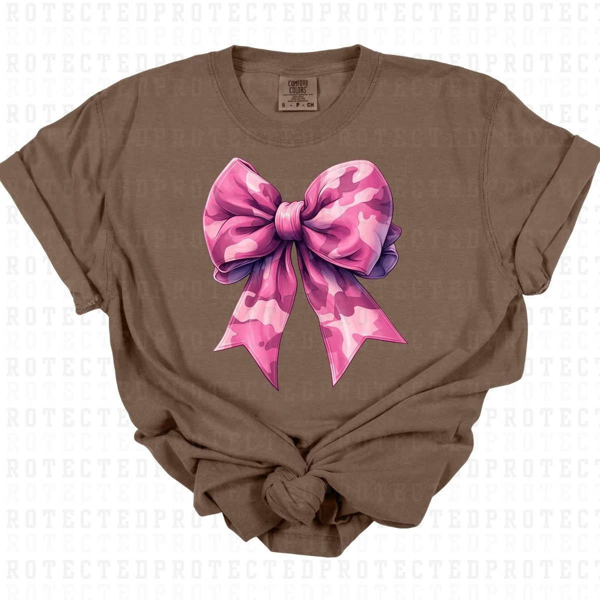 COQUETTE PINK CAMO BOW - DTF TRANSFER