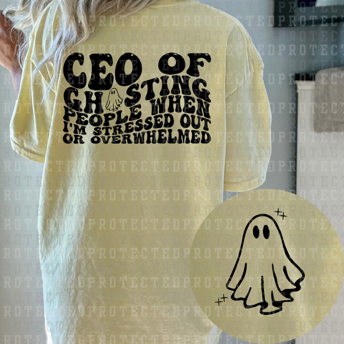 CEO OF GHOSTING PEOPLE (SINGLE COLOR/POCKET/BACK) - DTF TRANSFER