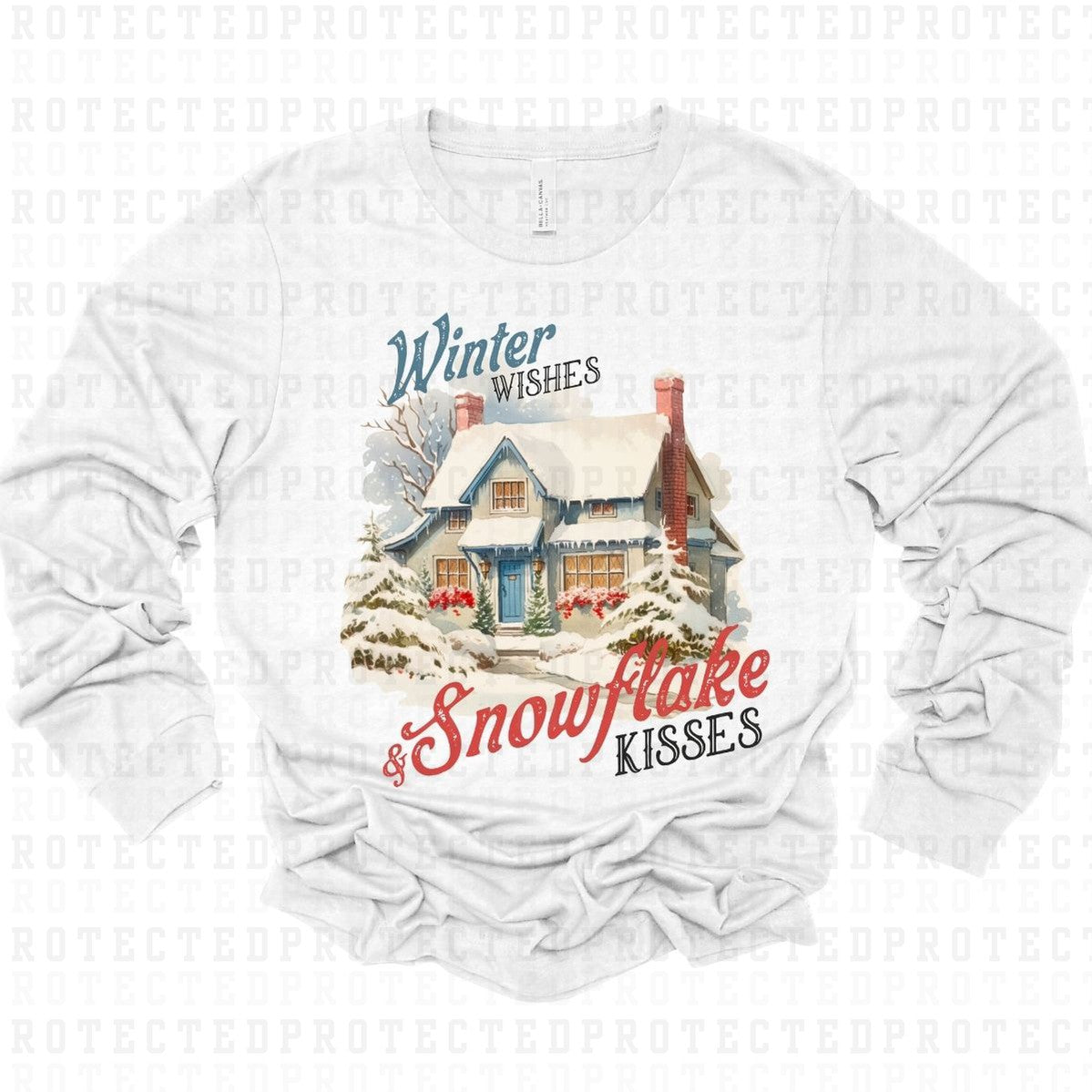 VINTAGE WINTER WISHES AND SNOWFLAKE KISSES - DTF TRANSFER