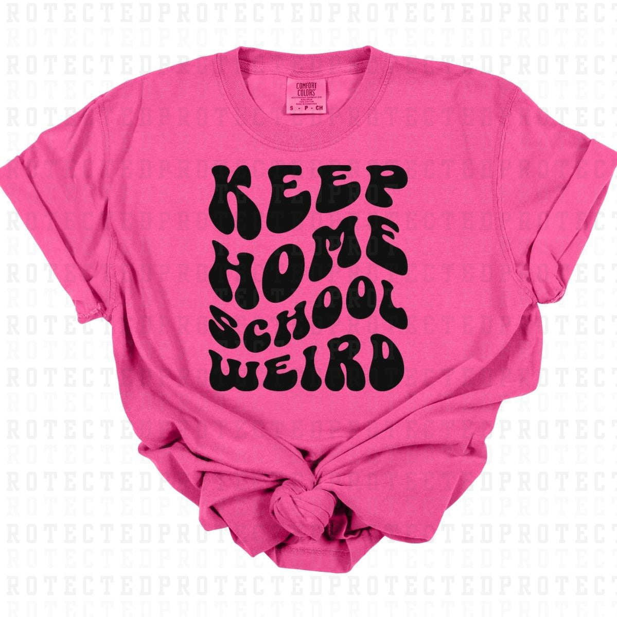 KEEP HOME SCHOOL WEIRD *SINGLE COLOR* - DTF TRANSFER