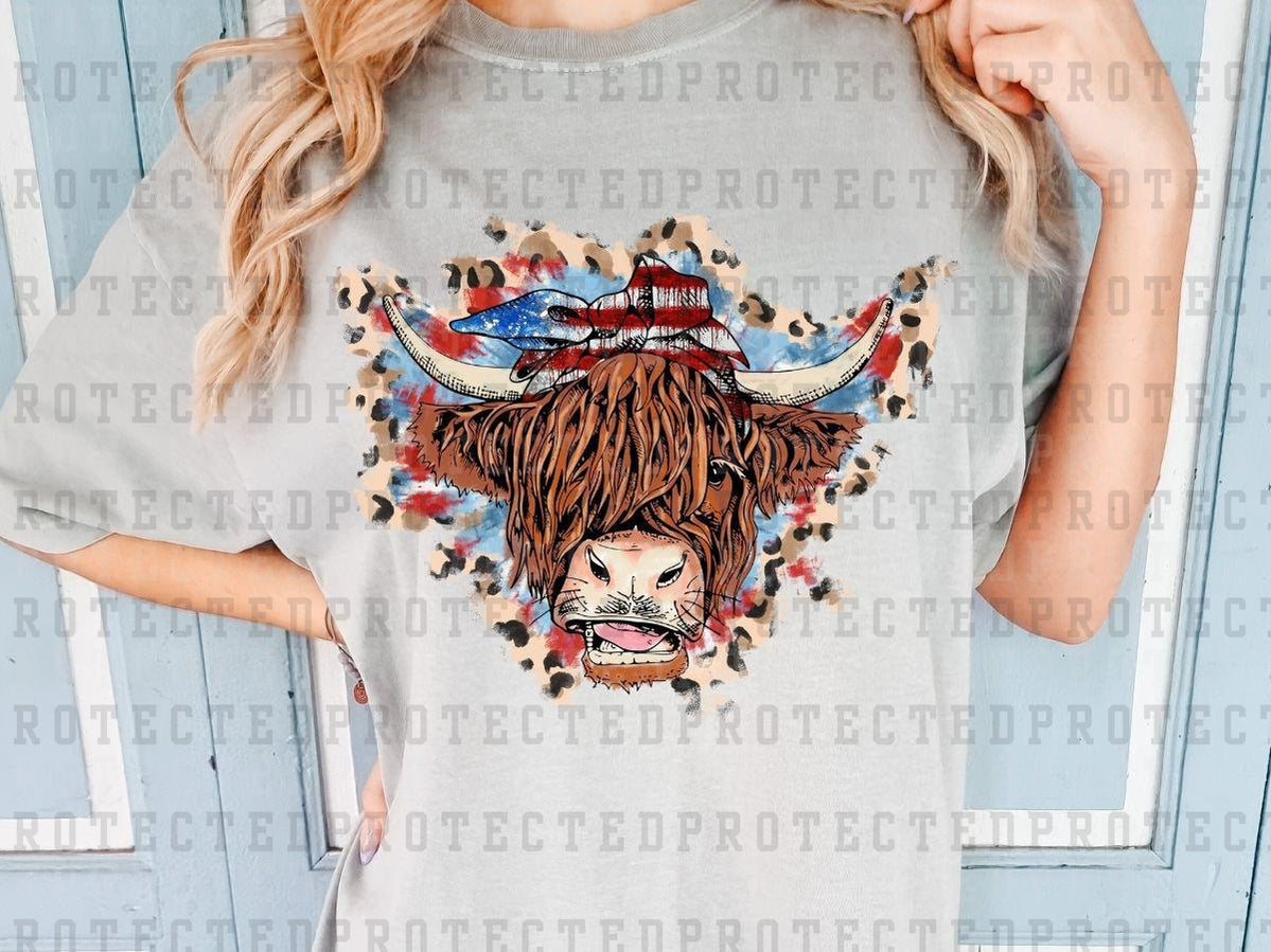 AMERICANA HIGHLAND COW - DTF TRANSFERS