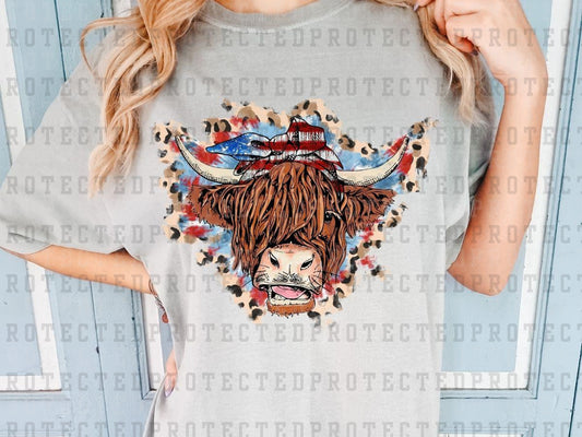 AMERICANA HIGHLAND COW - DTF TRANSFERS