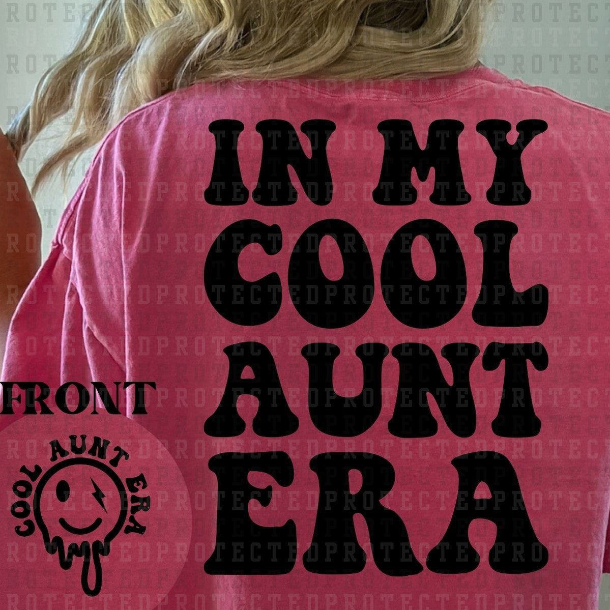 COOL AUNT ERA (SINGLE COLOR/POCKET+BACK) - DTF TRANSFER