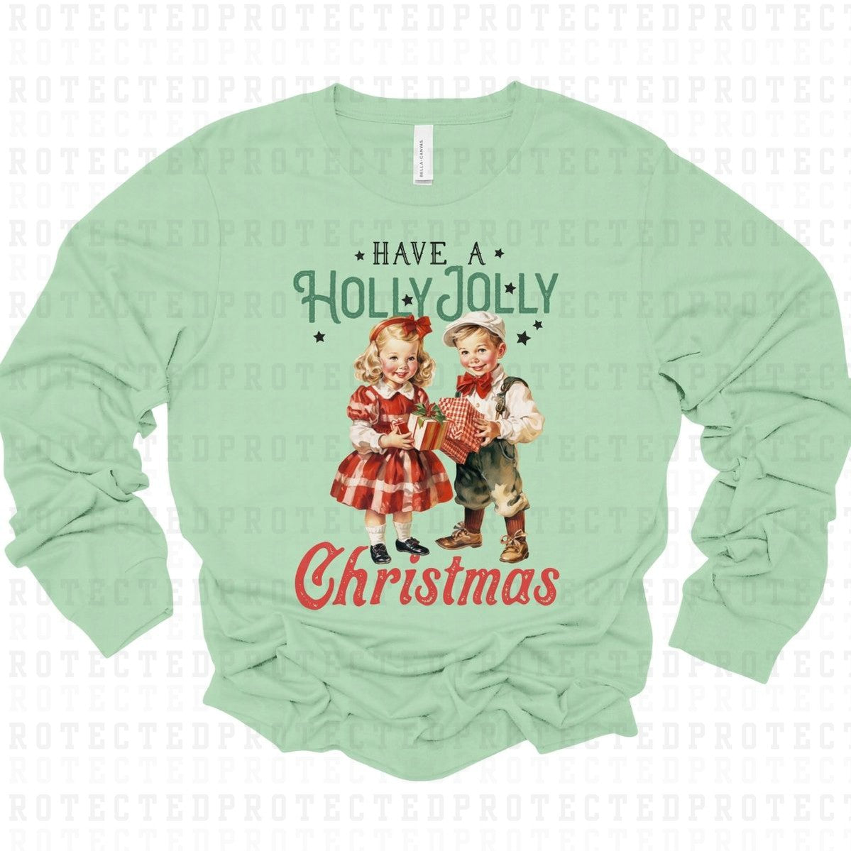 VINTAGE HAVE A HOLLY JOLLY CHRISTMAS - DTF TRANSFER