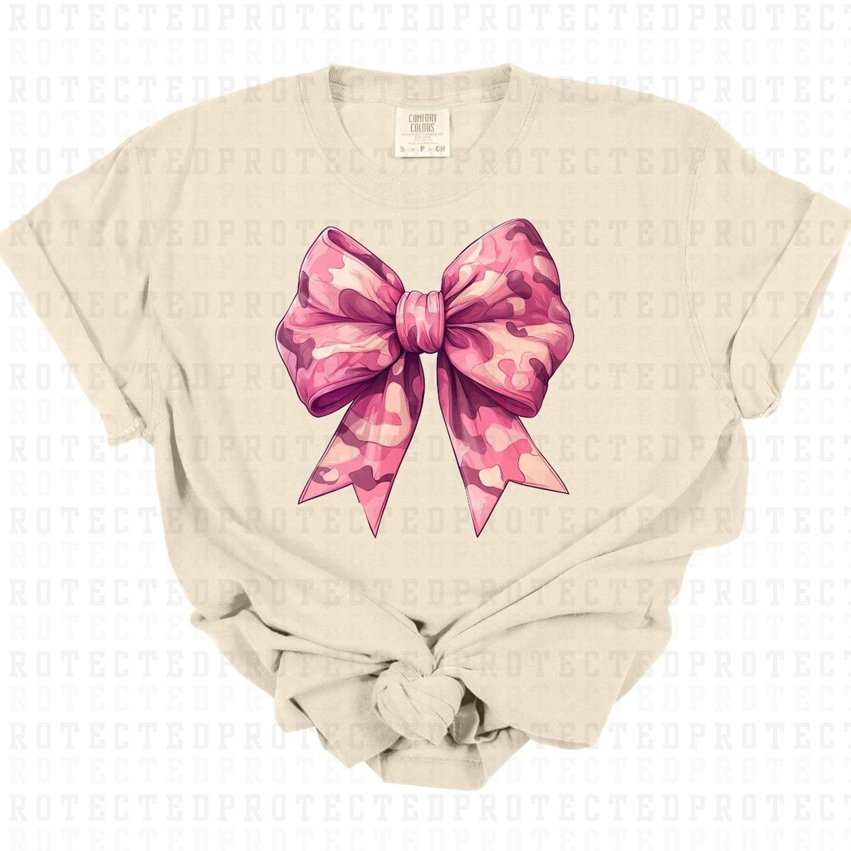 COQUETTE PINK CAMO BOW - DTF TRANSFER