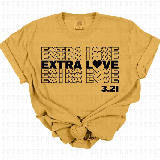 STACKED EXTRA LOVE 3.21 *BLACK - SINGLE COLOR* - DTF TRANSFER