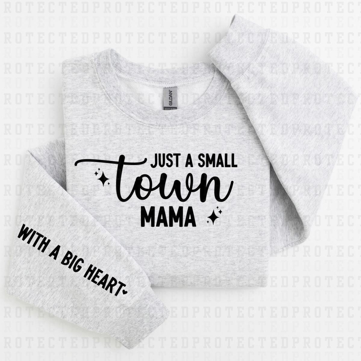 JUST A SMALL TOWN MAMA *SLEEVE COMES IN 6"* (SINGLE COLOR/FULL FRONT+1 SLEEVE) - DTF TRANSFER