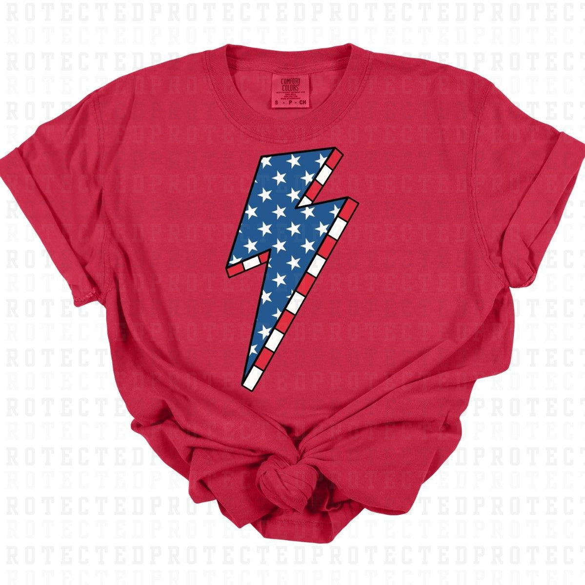 PATRIOTIC LIGHTNING BOLT - DTF TRANSFER