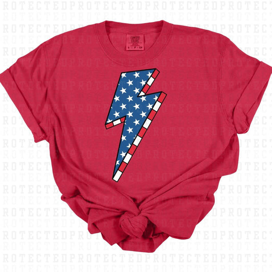 PATRIOTIC LIGHTNING BOLT - DTF TRANSFER