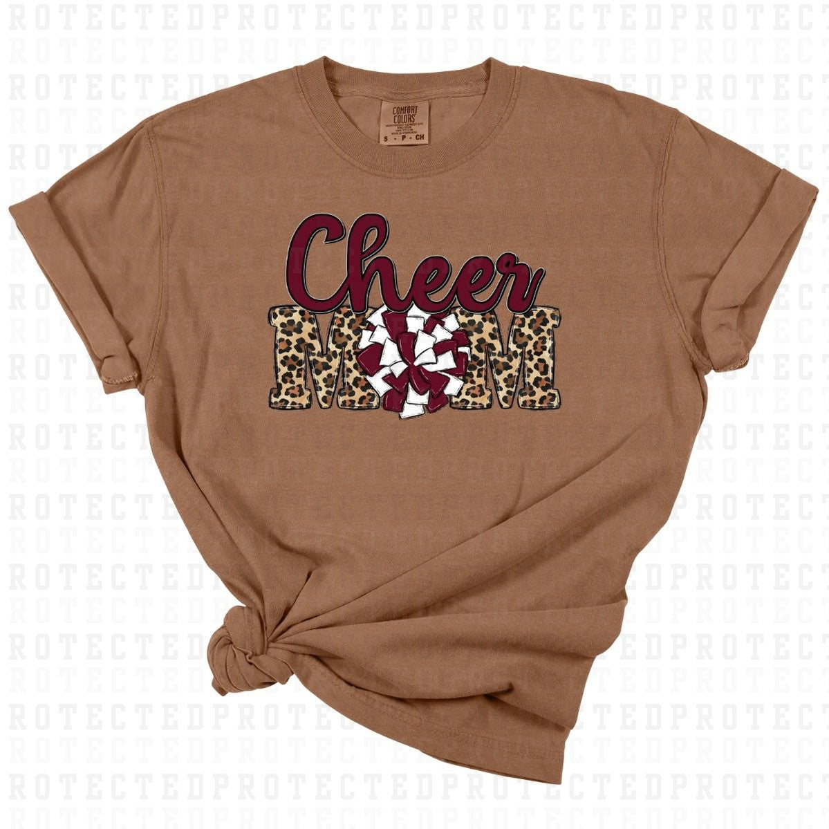 CHEER MOM *BURGUNDY & WHITE* - DTF TRANSFER