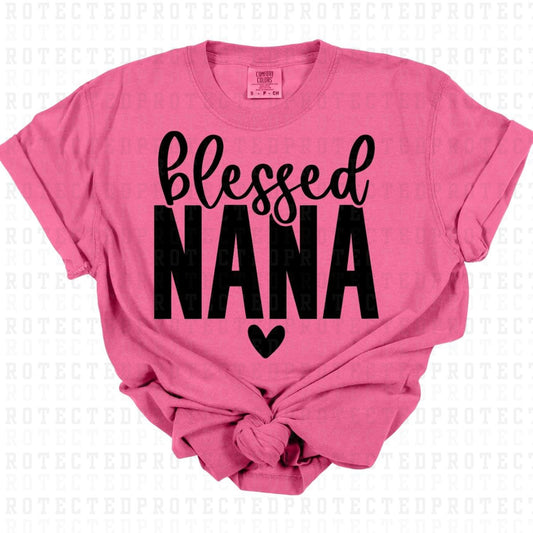 BLESSED NANA *BLACK - SINGLE COLOR* - DTF TRANSFER