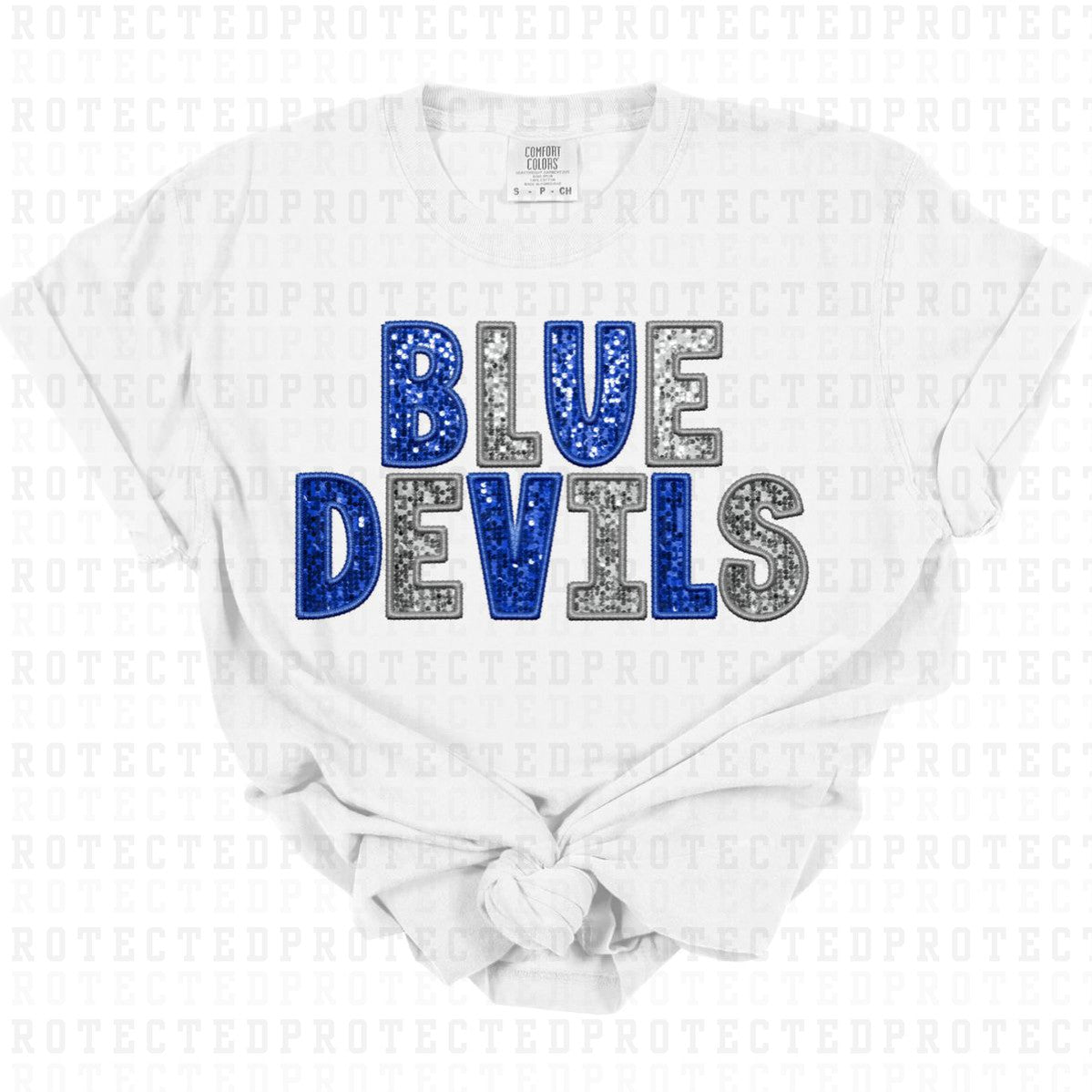 BLUE DEVILS *FAUX SEQUIN* - DTF TRANSFER