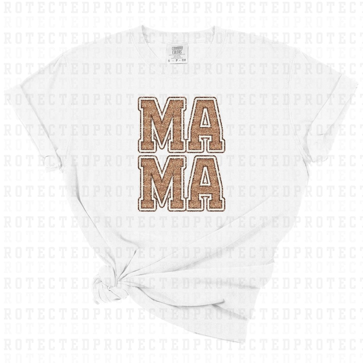 LIGHT GOLD MAMA *FAUX SEQUIN* - DTF TRANSFER