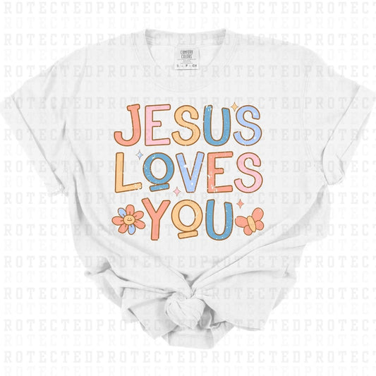 JESUS LOVES YOU *GRUNGE* - DTF TRANSFER