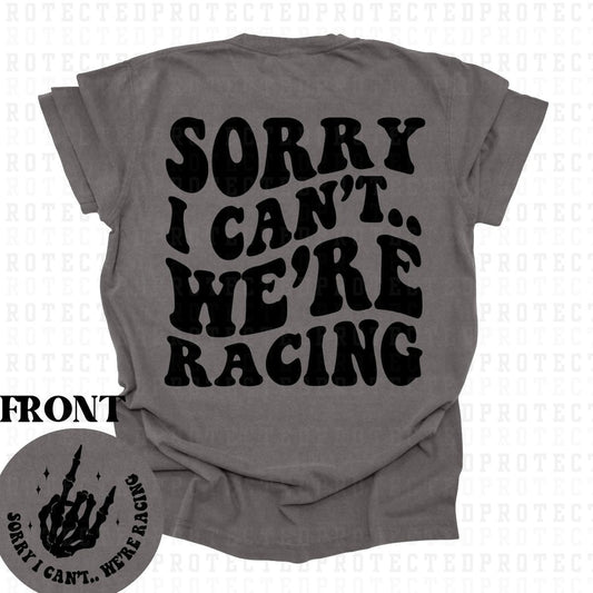 WE'RE RACING *SINGLE COLOR*(POCKET/BACK) - DTF TRANSFER