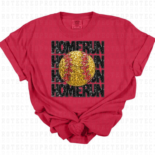 SOFTBALL HOME RUN 4X *FAUX SEQUIN* - DTF TRANSFER