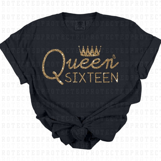 QUEEN SIXTEEN *FAUX SEQUIN* - DTF TRANSFER