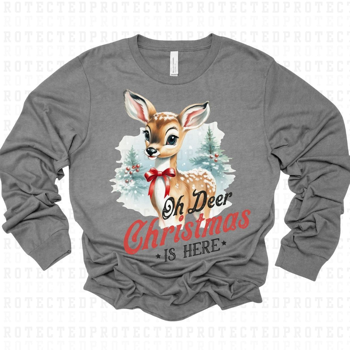 VINTAGE OH DEER CHRISTMAS IS HERE - DTF TRANSFER