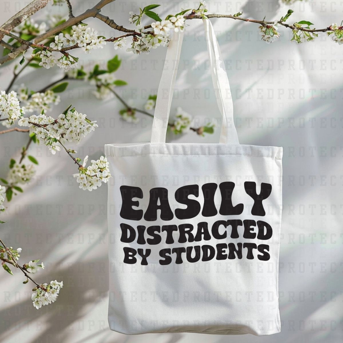 EASILY DISTRACTED BY STUDENTS *SINGLE COLOR* - DTF TRANSFER