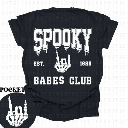 SPOOKY BABES CLUB *SINGLE COLOR*(POCKET/BACK)- DTF TRANSFER