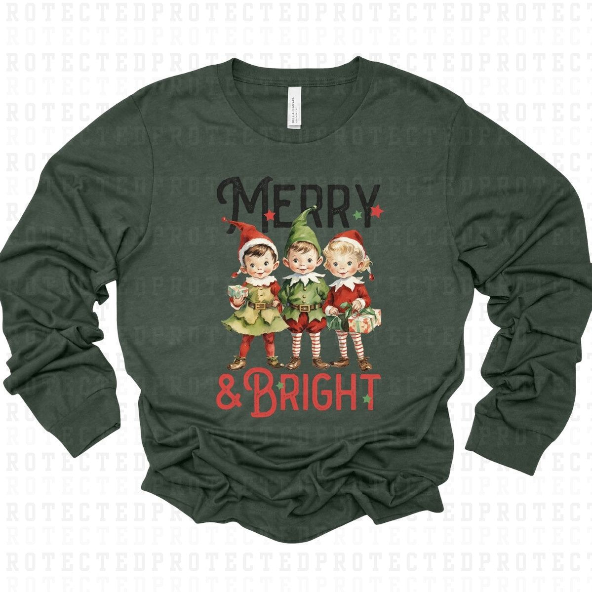 VINTAGE MERRY AND BRIGHT - DTF TRANSFER