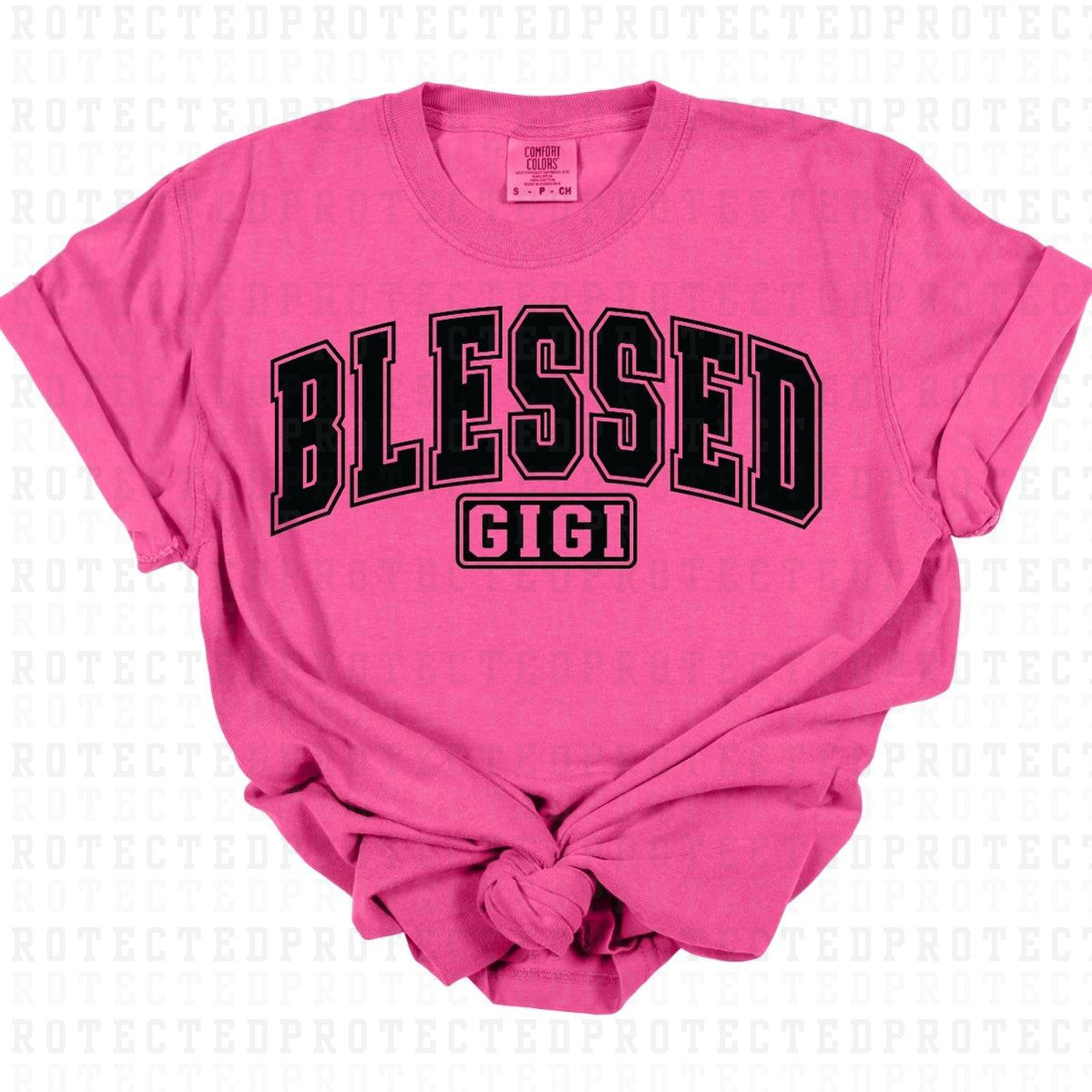 BLESSED GIGI *BLACK - SINGLE COLOR* - DTF TRANSFER