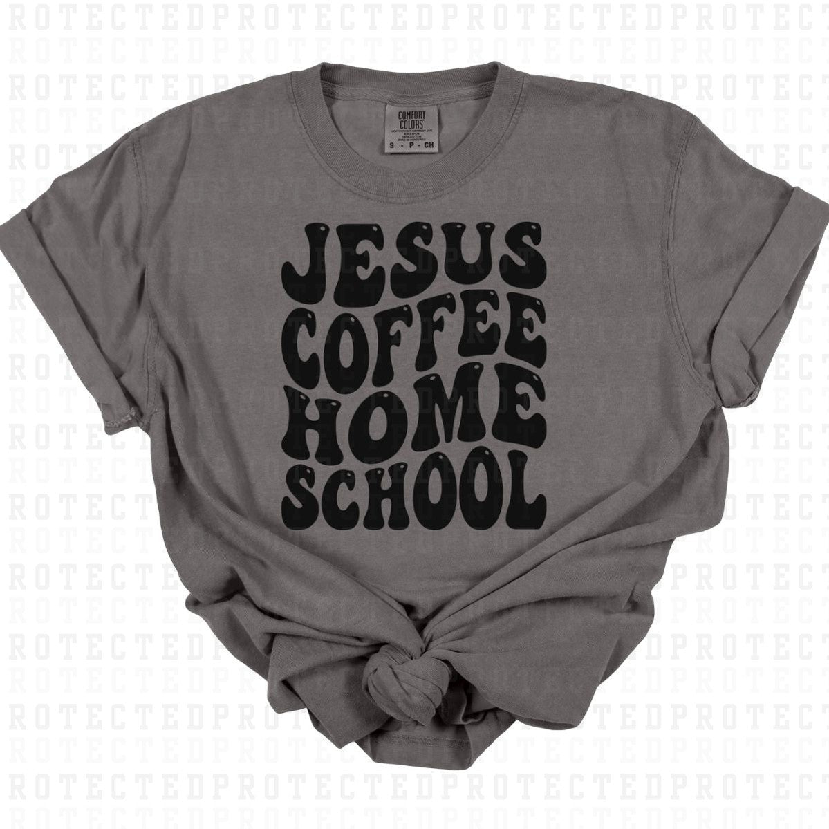 JESUS COFFEE HOMESCHOOL *SINGLE COLOR* - DTF TRANSFER