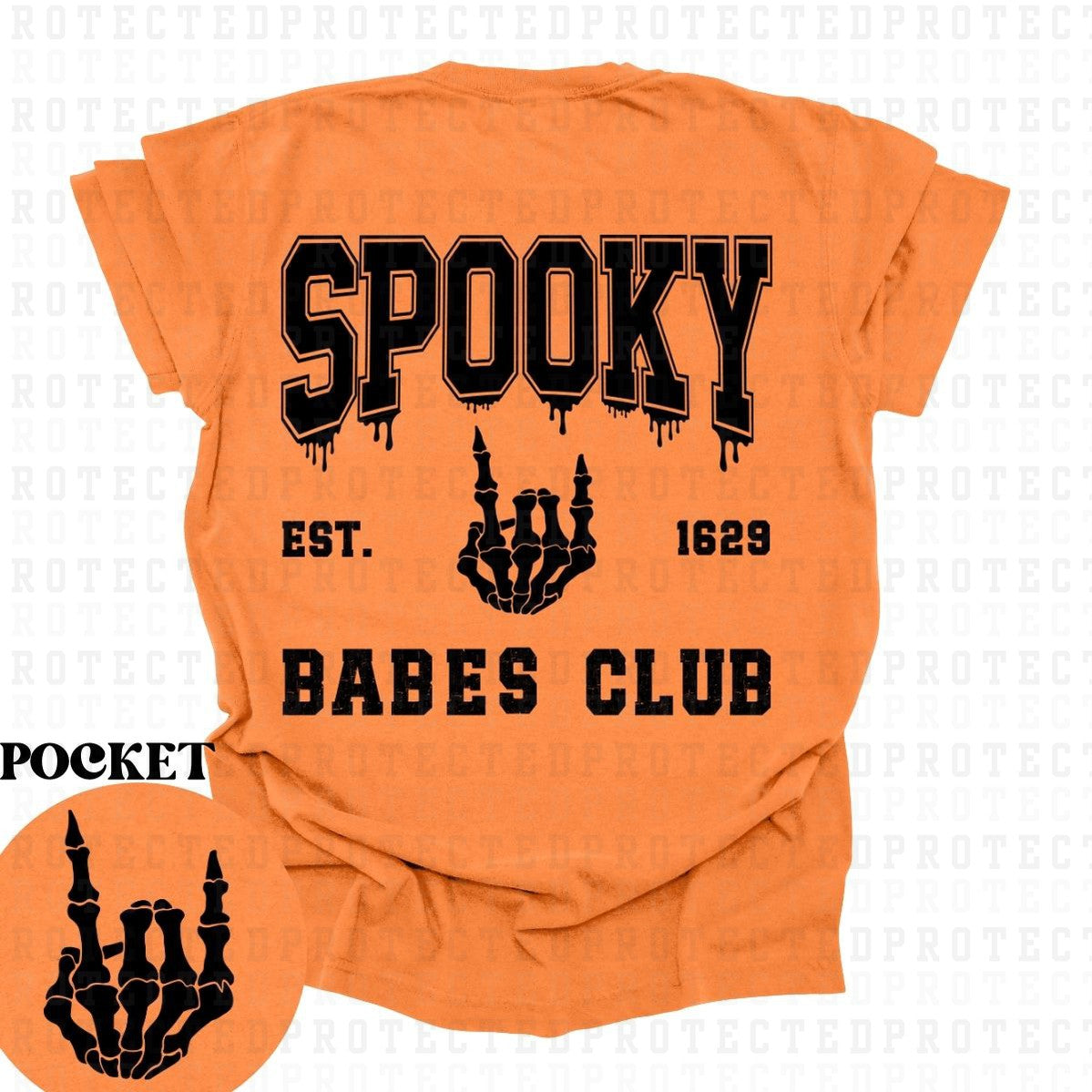 SPOOKY BABES CLUB *SINGLE COLOR*(POCKET/BACK)- DTF TRANSFER