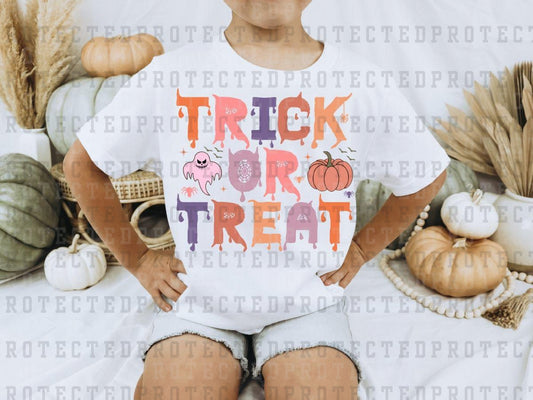 TRICK OR TREAT - PINK SCARY GHOST - PUMPKIN- DTF TRANSFER