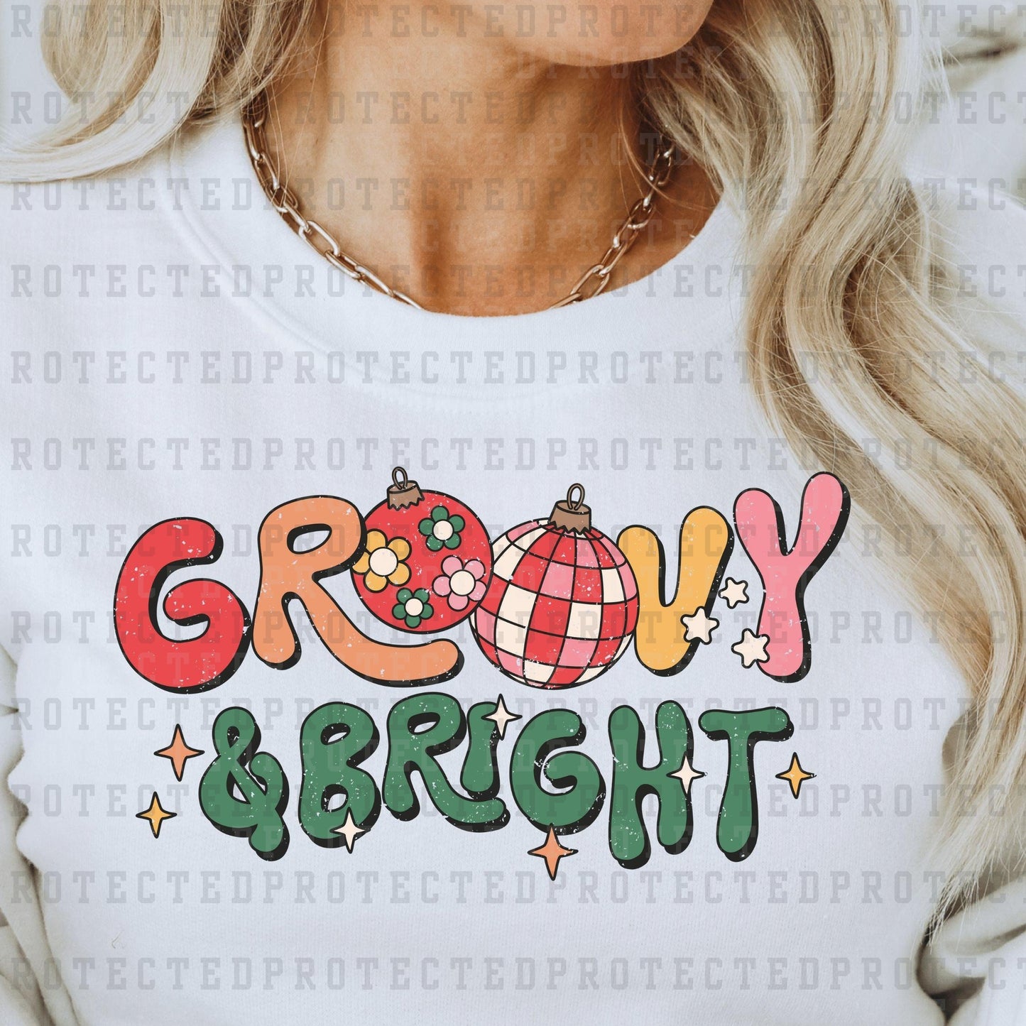 GROOVY & BRIGHT *W/GRUNGE* - DTF TRANSFER