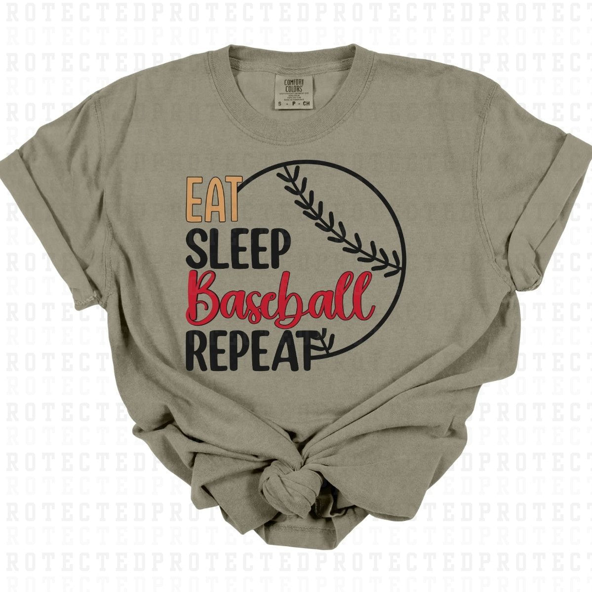 EAT SLEEP BASEBALL REPEAT - DTF TRANSFER