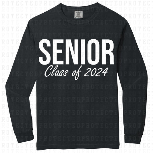 SENIOR CLASS OF 2024 *WHITE - SINGLE COLOR* - DTF TRANSFER