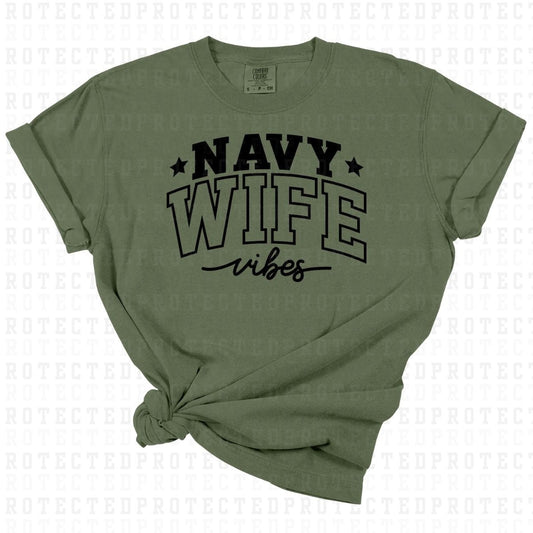 NAVY WIFE VIBES *SINGLE COLOR* - DTF TRANSFER