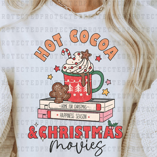 HOT COCOA AND CHRISTMAS MOVIES *W/GRUNGE* - DTF TRANSFER