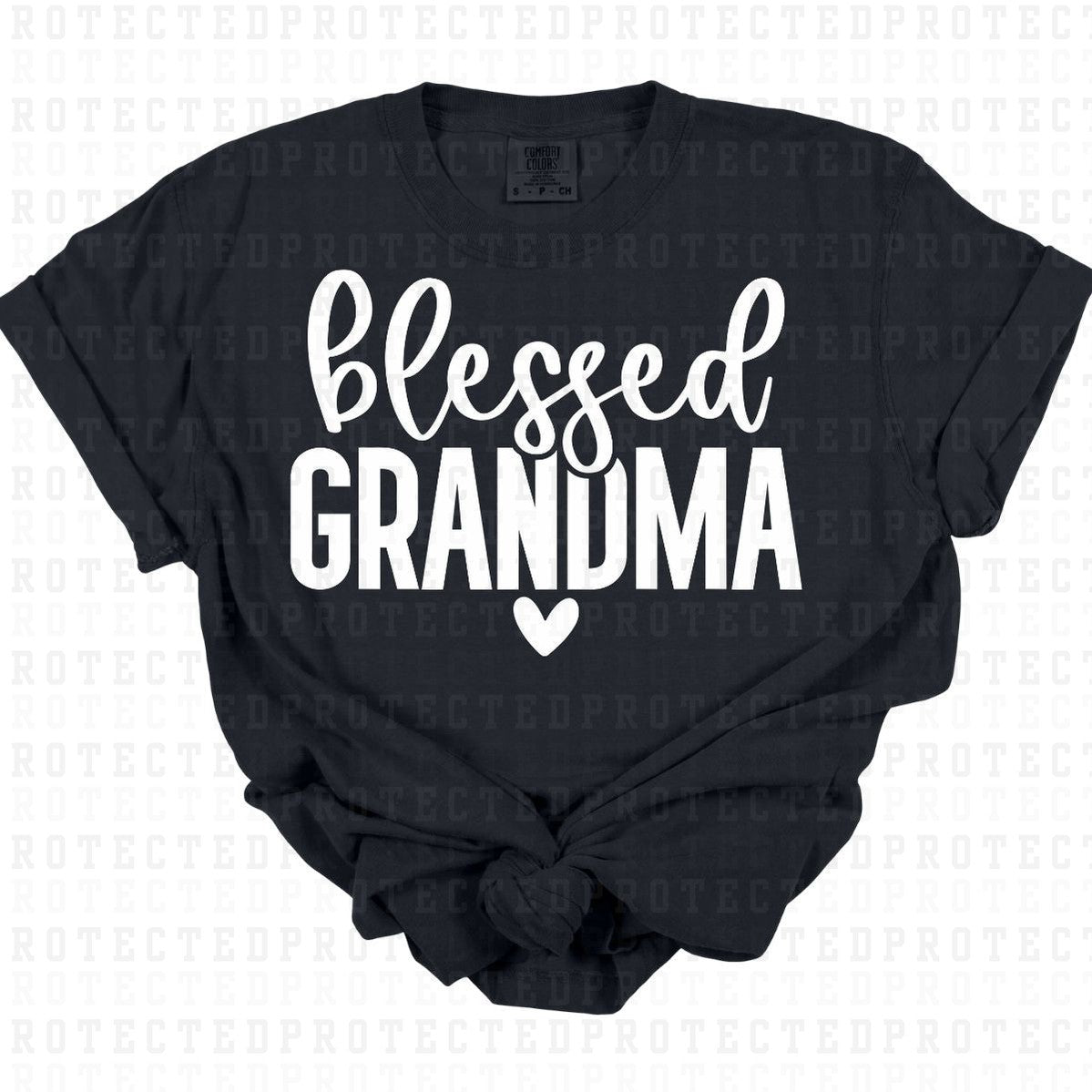 BLESSED GRANDMA *WHITE - SINGLE COLOR* - DTF TRANSFER