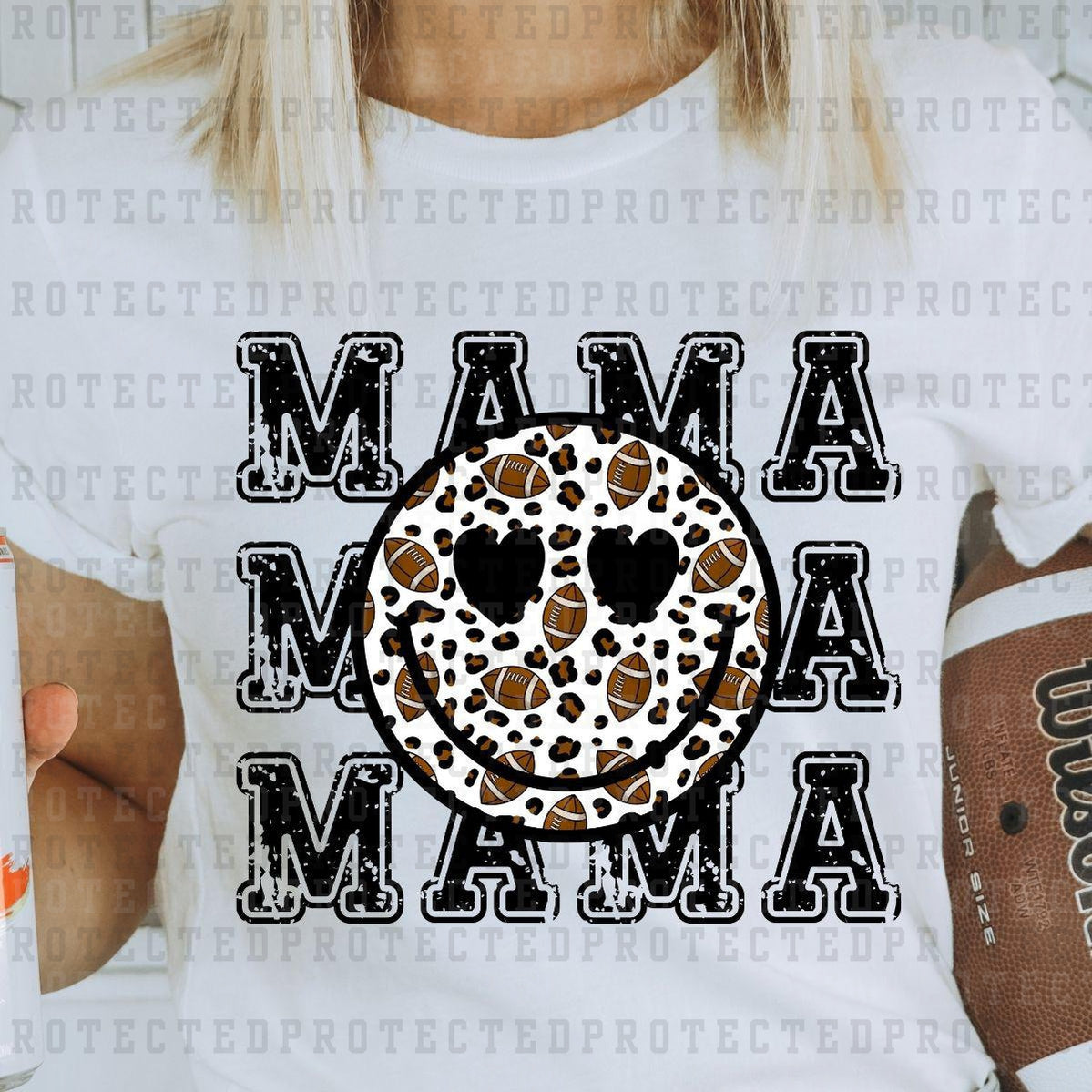 MAMA MAMA MAMA FOOTBALL SMILEY - DTF TRANSFER