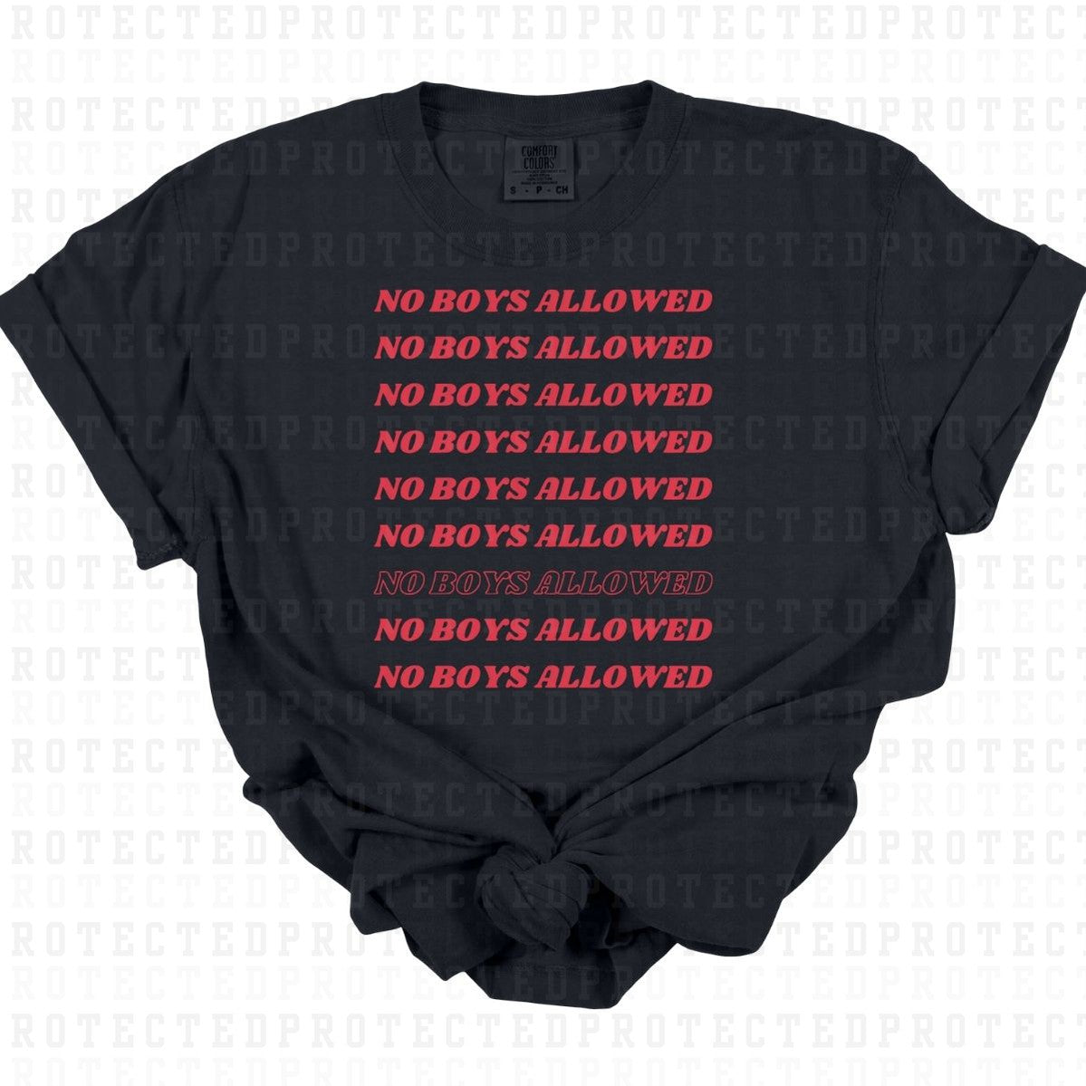 NO BOYS ALLOWED *SINGLE COLOR* - DTF TRANSFER