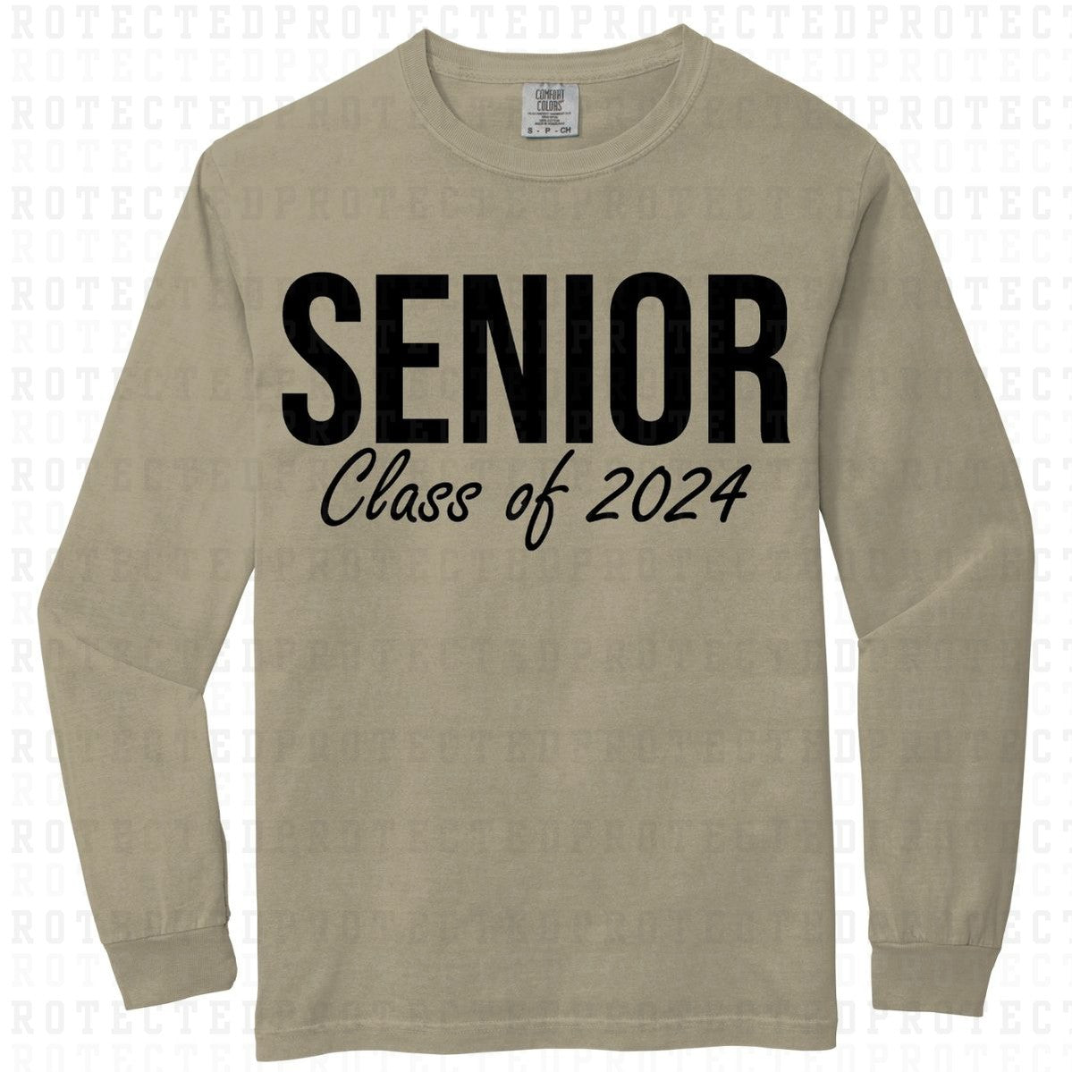 SENIOR CLASS OF 2024 *BLACK - SINGLE COLOR* - DTF TRANSFER