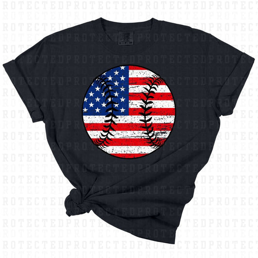 AMERICAN FLAG BASEBALL - DTF TRANSFER