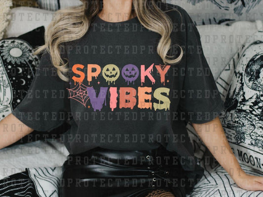 STAY SPOOKY - PINK SPIDER WEB - MELTING LETTERS - DTF TRANSFERS