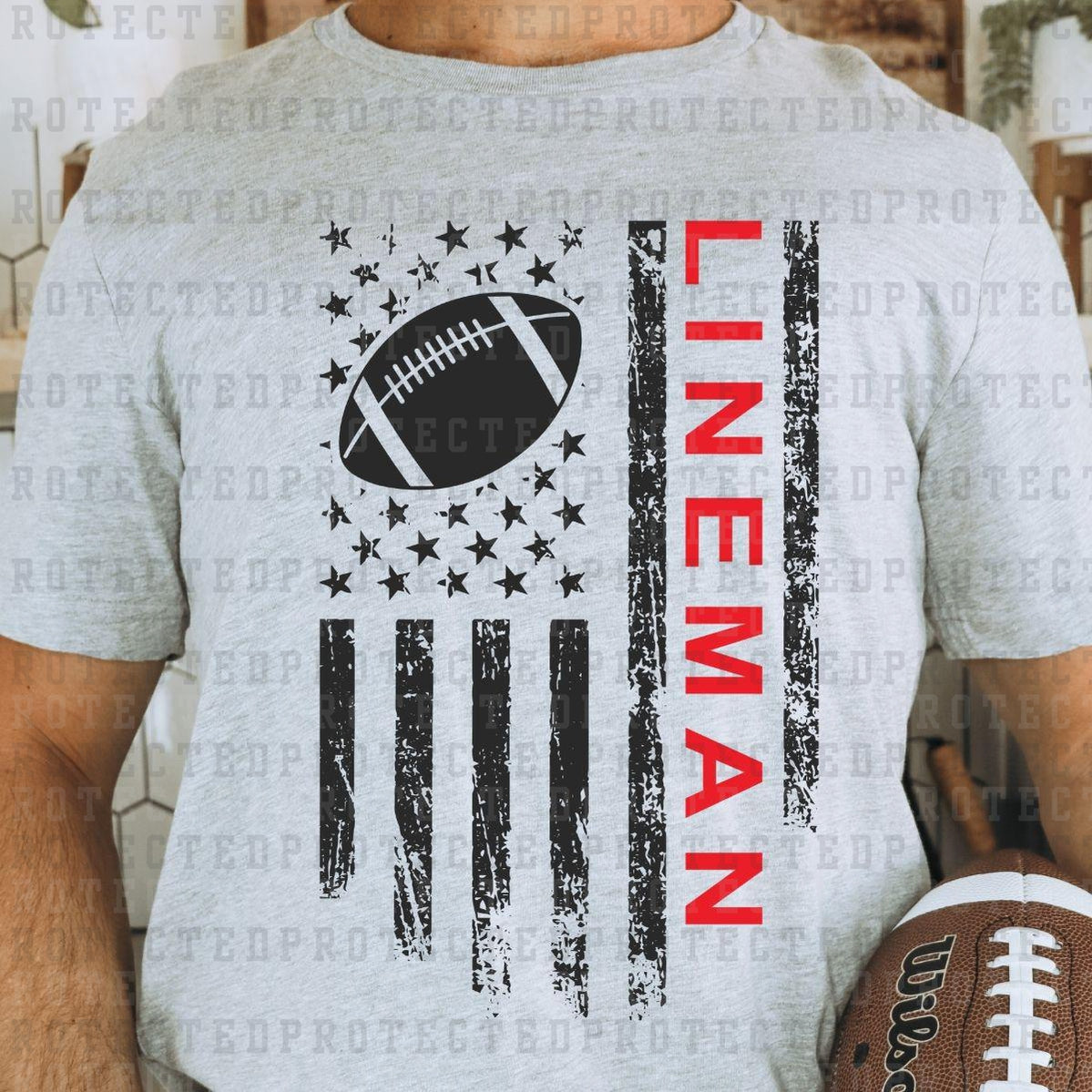 LINEMAN FLAG*BLACK* - DTF TRANSFER