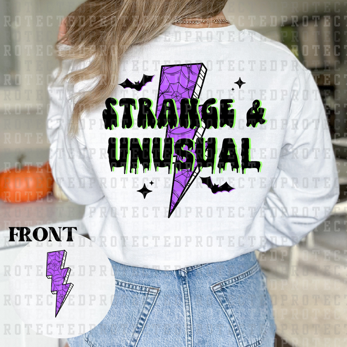 STRANGE & UNUSUAL (POCKET/BACK) - DTF TRANSFER