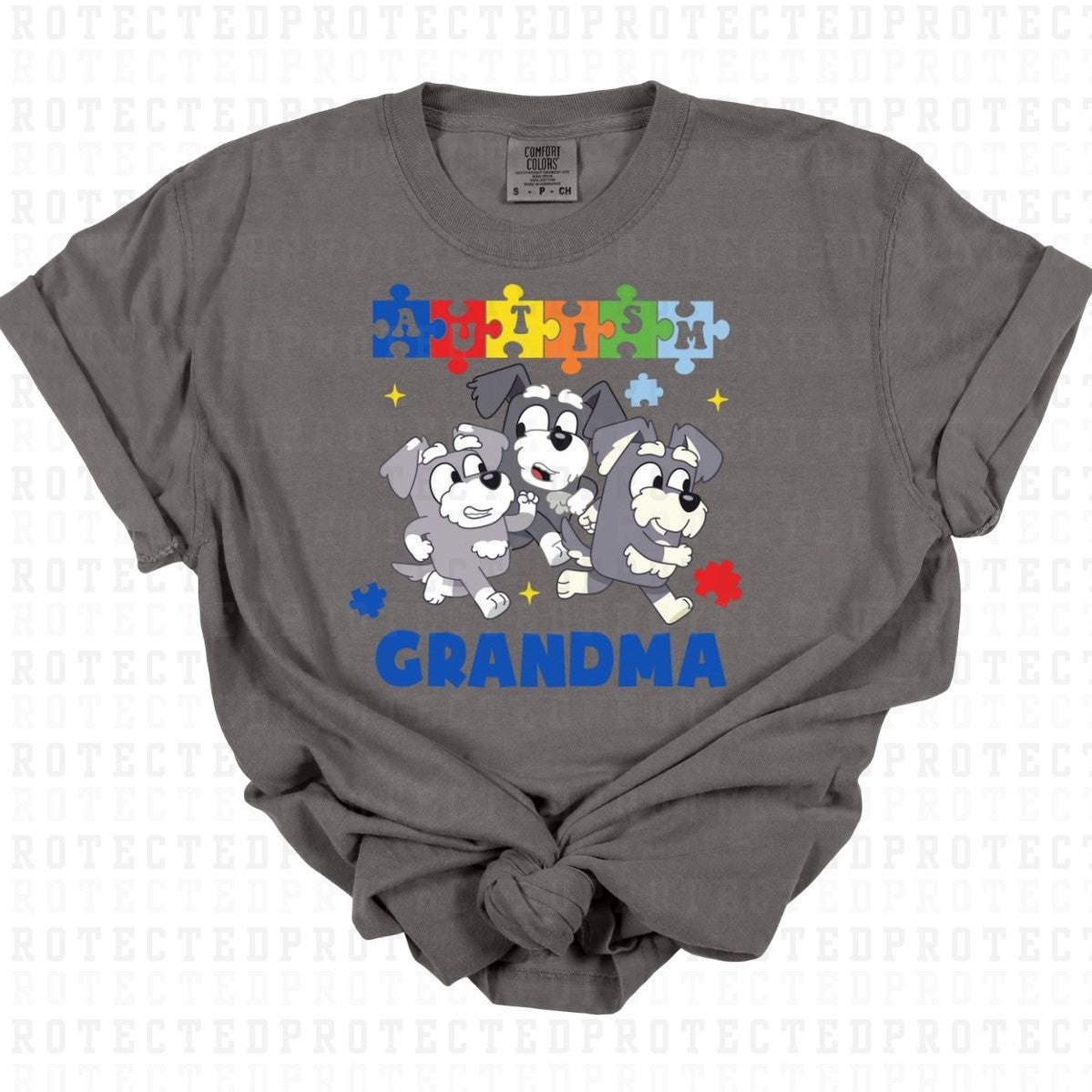 AUTSIM GRANDMA *BLUE DOG* - DTF TRANSFER