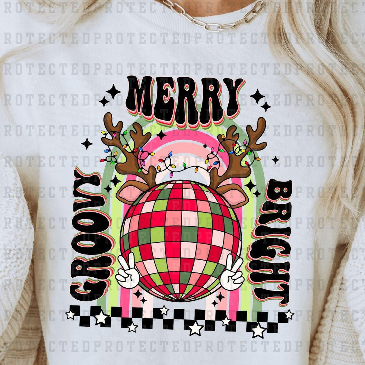 MERRY GROOVY BRIGHT - DTF TRANSFER