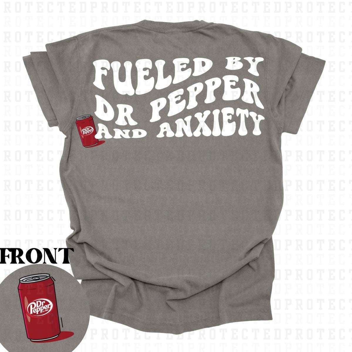 DR PEPPER & ANXIETY (POCKET/BACK) - DTF TRANSFERS