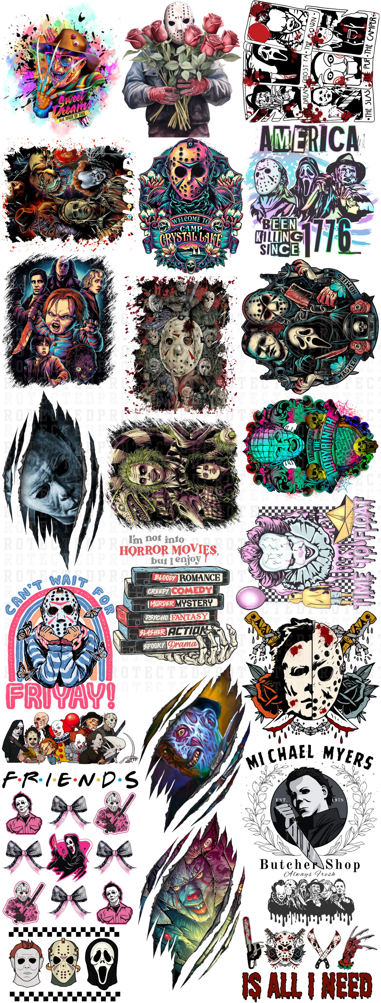 HORROR HALLOWEEN 30" x 80" PRE-MADE GANG