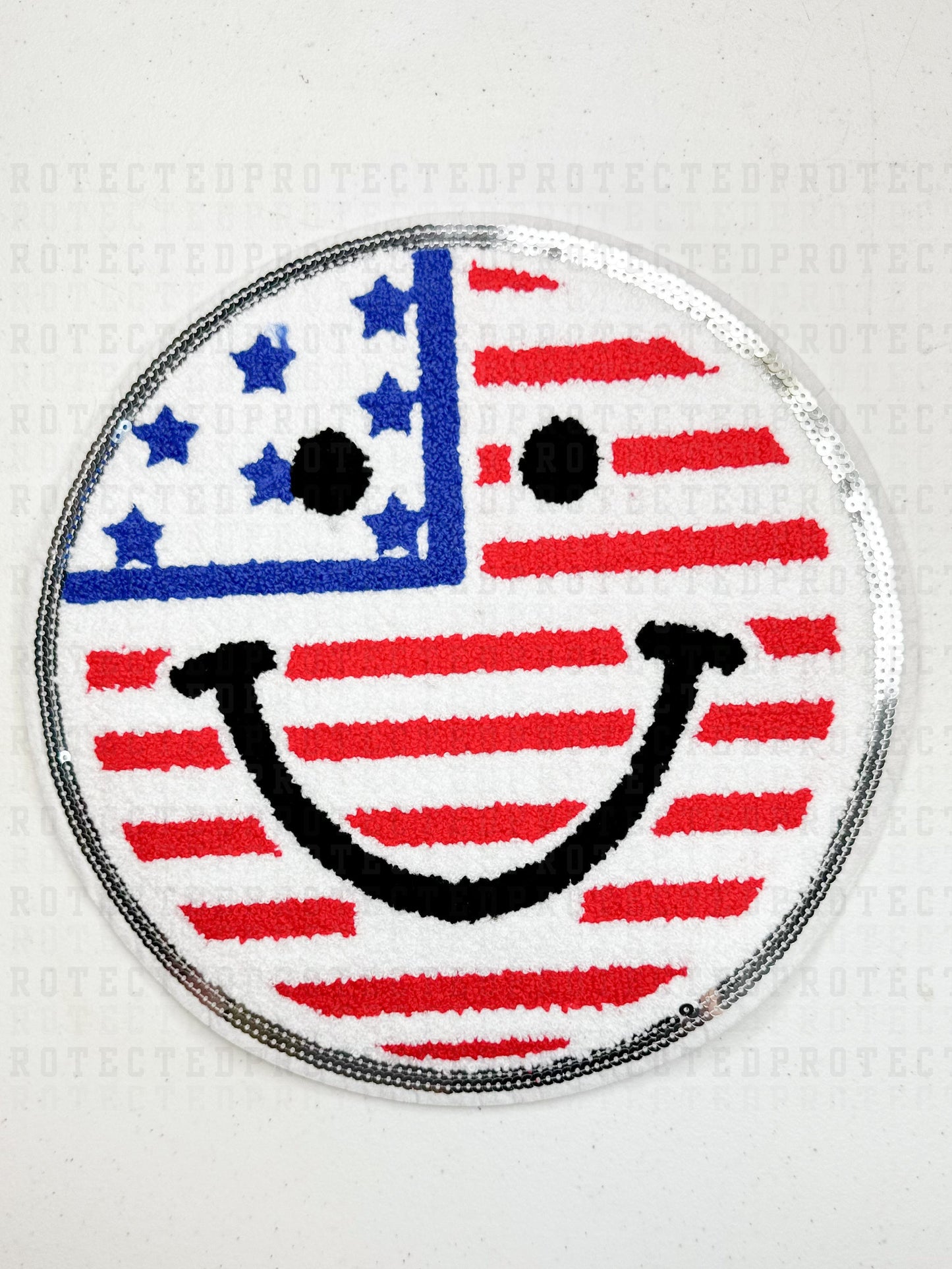 USA SMILEY - CHENILLE PATCH